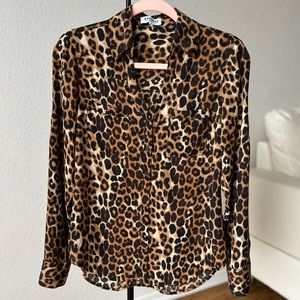NWOT Express Cheetah Portofino Button Down Shirt in XS